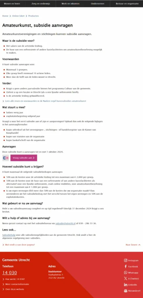 SubsidieaanvraagGemeenteUtrecht